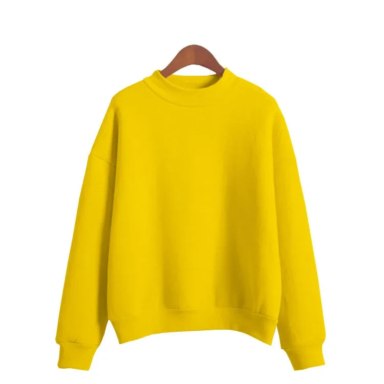 Woman Sweatshirts 2024 Sweet Korean O-neck Knitted Pullovers Thick Autumn Winter Candy Color Loose Hoodies Solid Womens Clothing