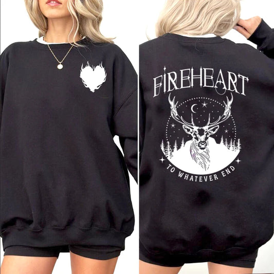 Fireheart Sweatshirt Women Throne of Glass Hoodie Pullover SJM Acotar Bookish Crewneck Sweatshirt Womens Clothing Streetwear