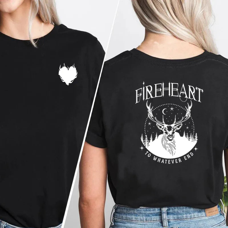 Ireheart To Whatever End T Shirt Women Aelin Galathynius Tee Throne of Glass T-shirt Acotar Terrasen Sarah J Maas Bookish