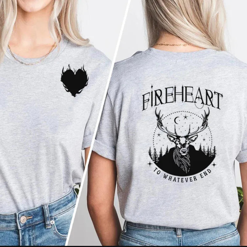 Ireheart To Whatever End T Shirt Women Aelin Galathynius Tee Throne of Glass T-shirt Acotar Terrasen Sarah J Maas Bookish